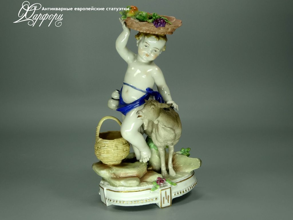 Купить фарфоровые статуэтки Muller&Co, Путти с козлом, Германия